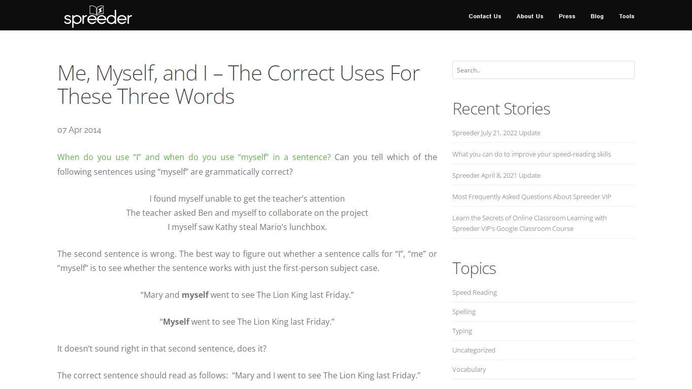Me, Myself, and I – The Correct Uses For These Three Words - Spreeder